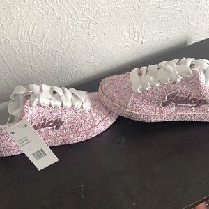 Girls Juicy Courture Glitter Lace Up Sneaker